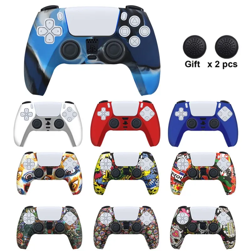 لسوني بلاي ستيشن 5 لينة سيليكون جل المطاط غطاء ل PS5 تحكم حماية الحال بالنسبة PS5 ملحق الإبهام قبضة غطاء