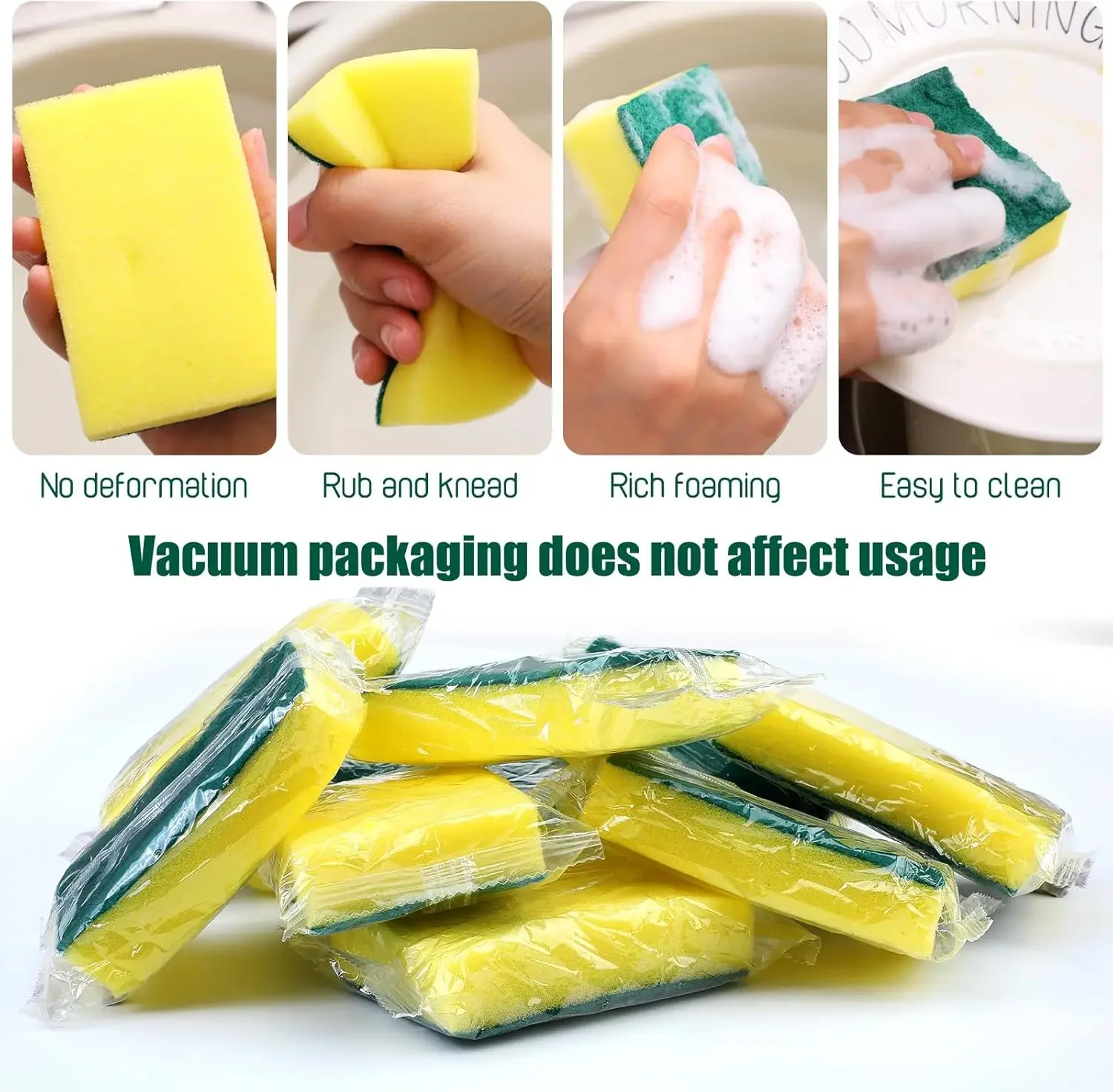 3/80pcs Dishwashing Sponge Kitchen Nano Emery Magic Clean Rub Pot Rust Focal Stains Sponge Removing Kit Cleaning Brush Sponges