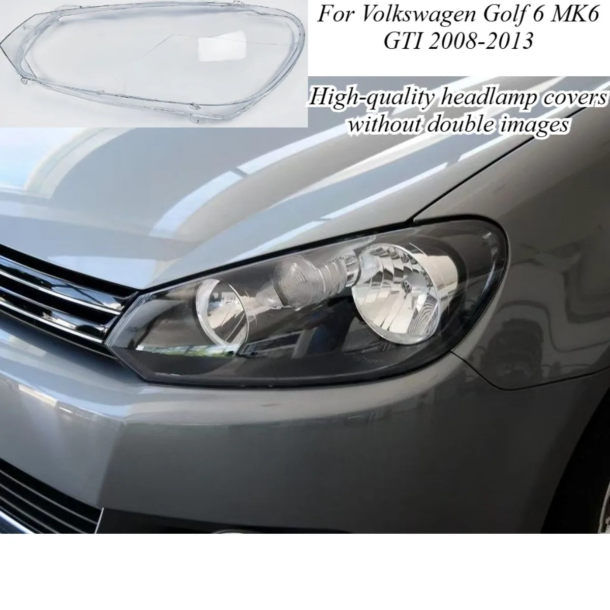 

For Volkswagen Golf 6 MK6 GTI 2008-13 Headlight Cover High Quality No Ghosting Lens Replacement Crystal Clear Auto Styling Parts