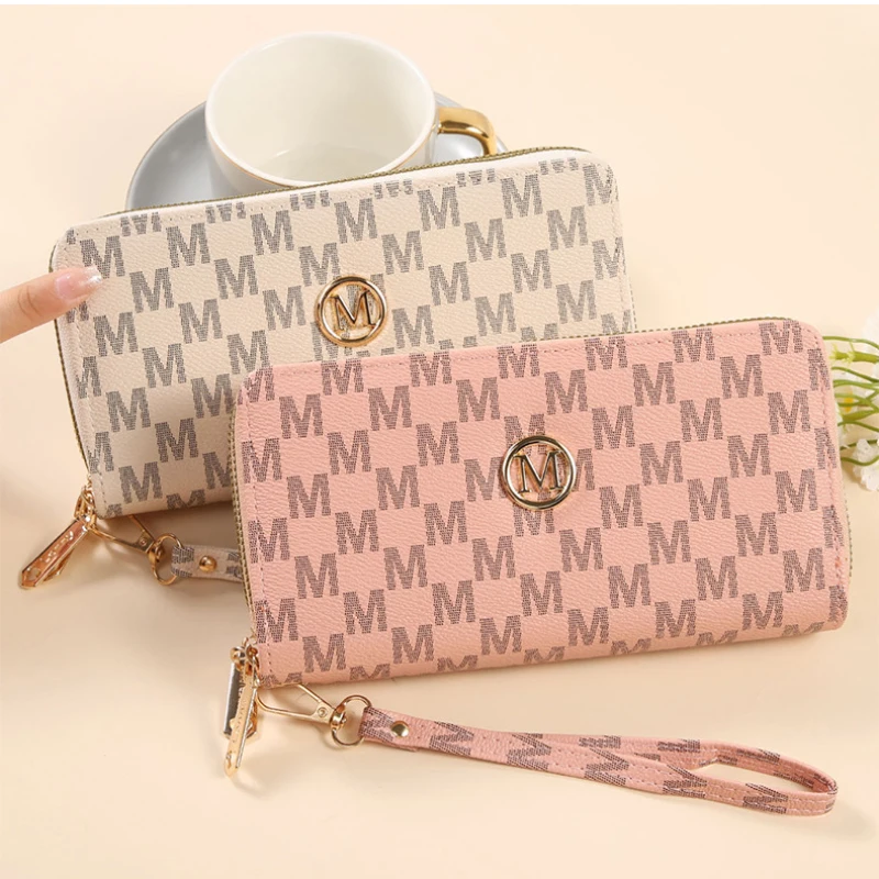 Double Zipper Women Long Wallet PU Leather Large Capacity Clutch Purse Multi-functional Phone Bag Card Holder Money Bag