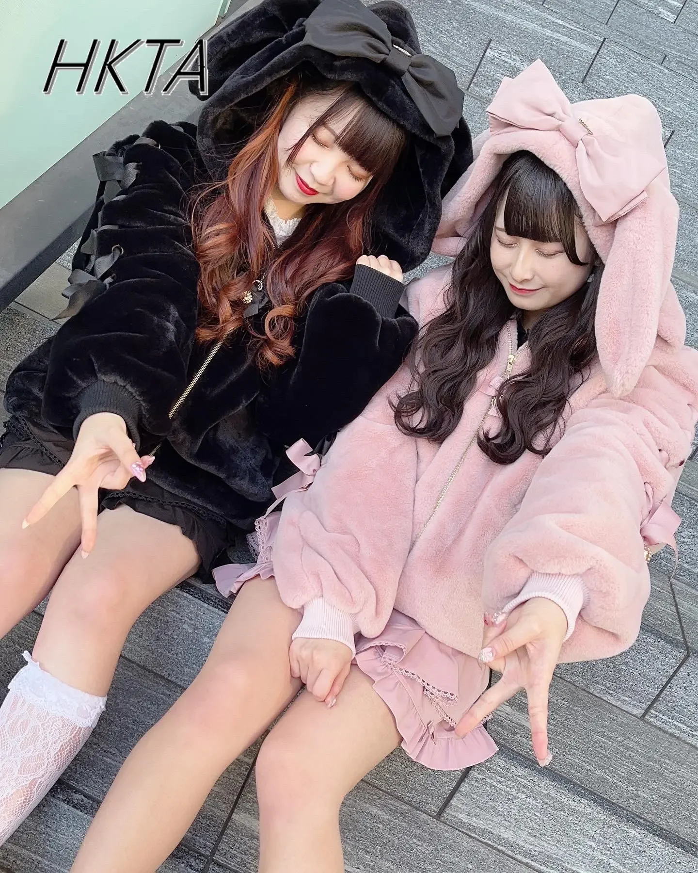 High Quality Japanese Winter New Sweet Cute Mine Cute Rabbit Ear Plush Cotton Coat Jacket Girl Lolita Fur Coats Women Parkas