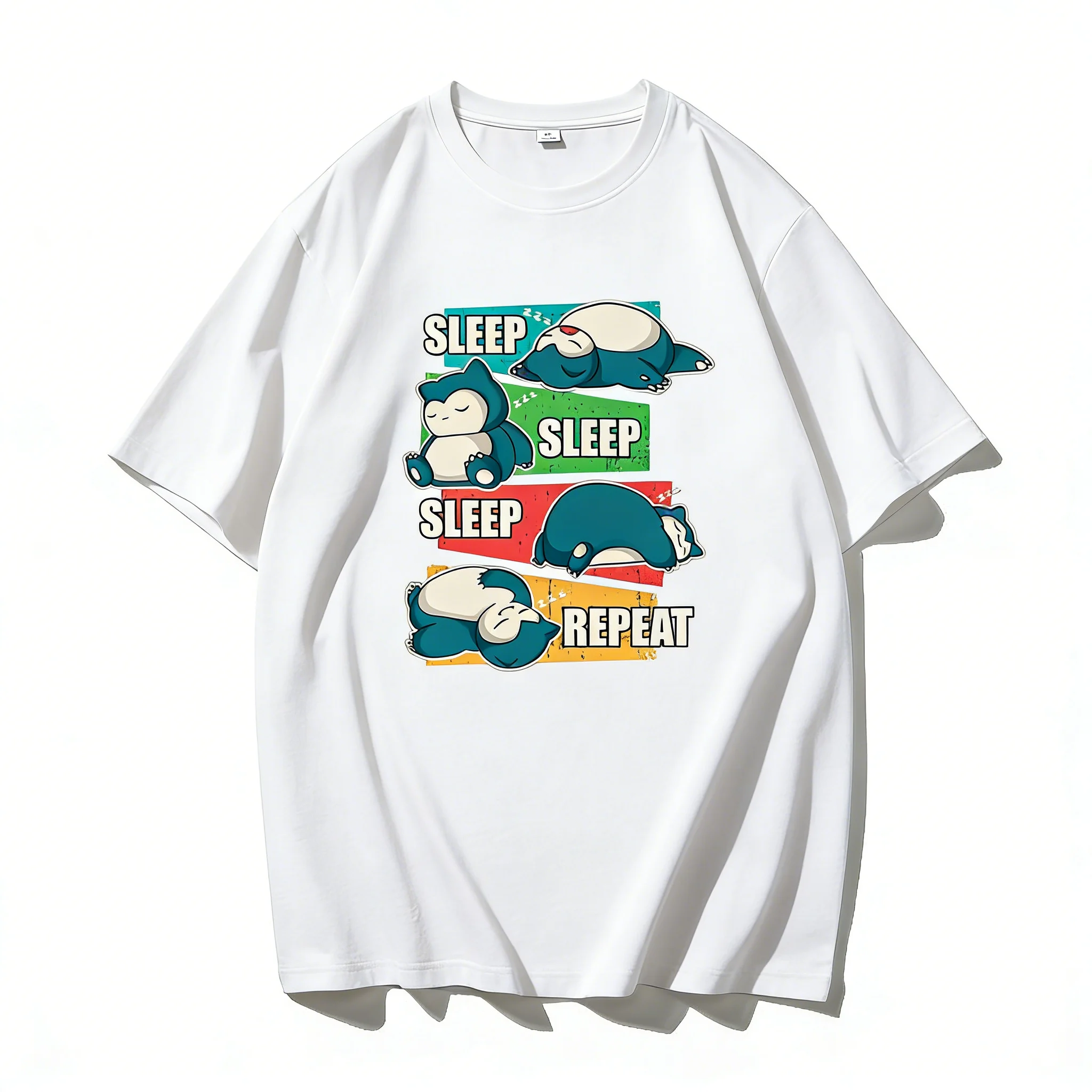 Pokémon Kabi Beast Pattern Short Sleeve T-shirt for Men and Women Loose Top Men's T-shirt Men Parent Child Clothing