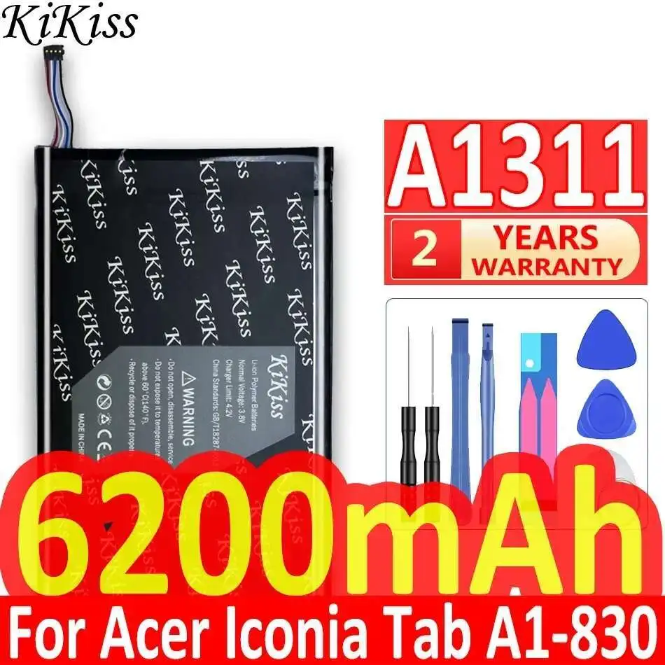 

Tablet Battery 6200Mah For Acer Iconia Tab A1-830 A1311 A1 830 Premium Replacement Reliable Power Supply