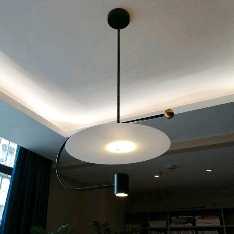Moderne Designer Led Weiß Acryl Pendelleuchten Schwarz Schmiedeeisen Kronleuchter Wohnzimmer Restaurant Hotel Schlafzimmer Hängelampe