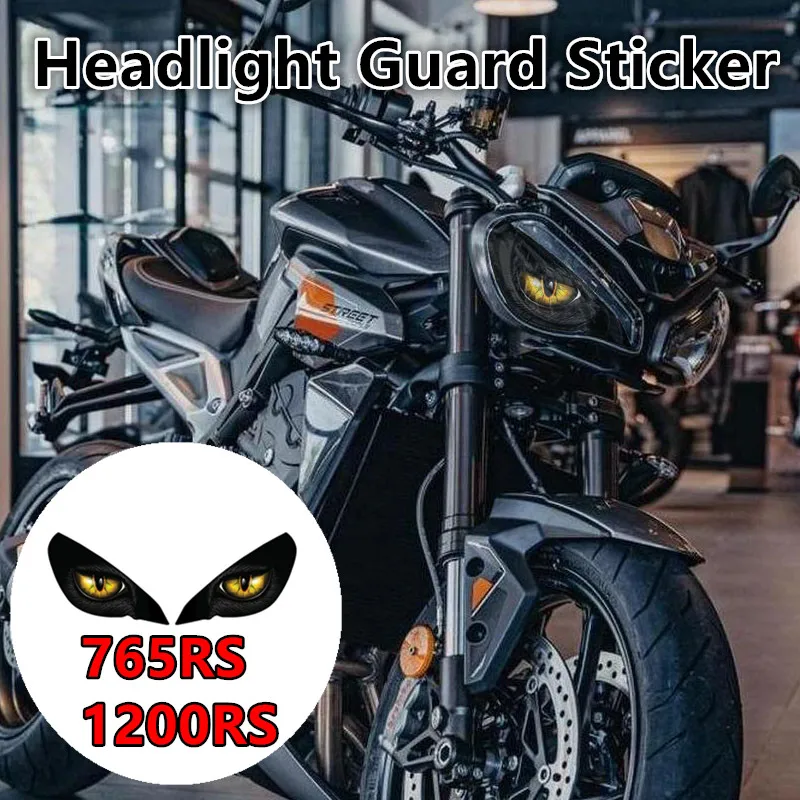 

Motorcycle Headlight Sticker Fit For treet Triple 765 RS 765RS Speed Triple 1200RS 2021-2024 Decals Headlight Guard Sticker