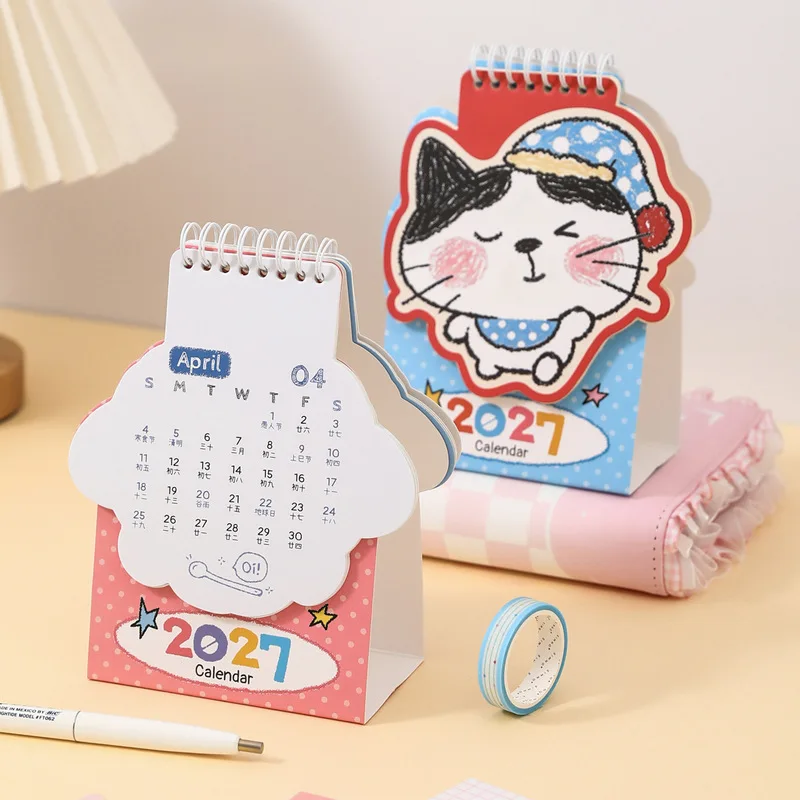 13Pcs Boxed Mini Animal White Card Set Cute Desk Calendar Style Greeting Card Scrapbook Album Decor