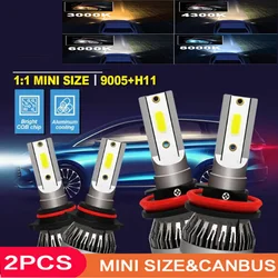 Faros delanteros LED automotrices, lámparas de luz alta y baja de 36W, 2 piezas, C1, H4, H7, H11, 9005, 9006, 3000K4300K6000K8000K, 7600LM