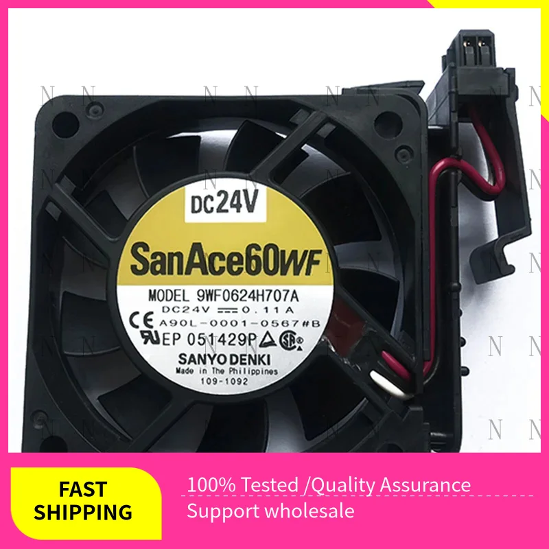 

Оригинальный охлаждающий вентилятор YJJ для Sanyo Silent Fanuc 9WF0624H707A 60*60*15 мм 24 В 0,11 А