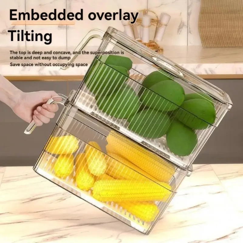 1 Pcs Refrigerator Storage Box Food Grade Kitchen Food Vegetable Preservation Box Refrigerator Dumplings Fruit Egg Storage Box