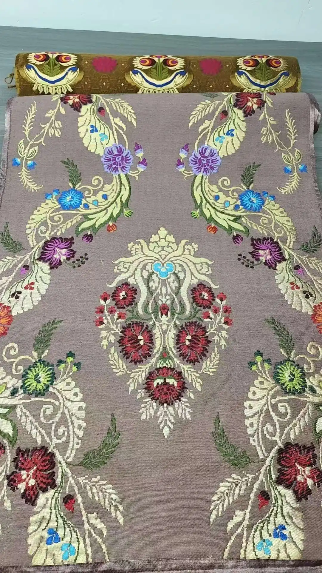 All handmade Restoration century French traditional Valencia Tibetan 100% silk satin brocade  long sponge faya skirt fabric