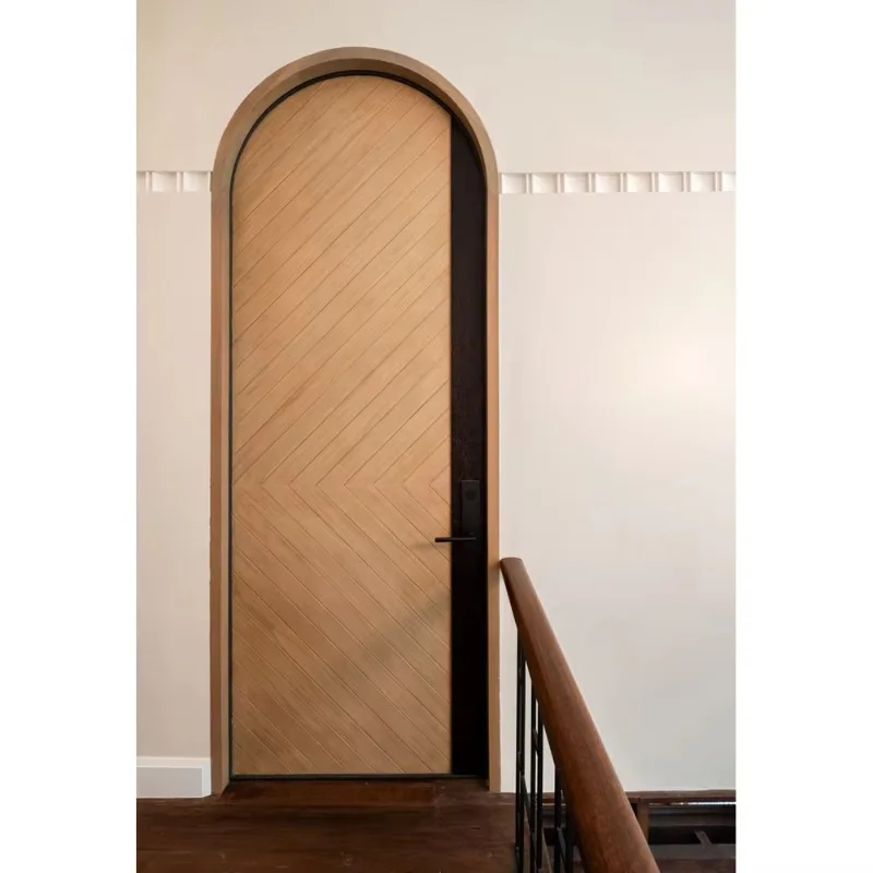 

Wooden Arched Door Interior House Round Top Curved Bedroom Wooden Door