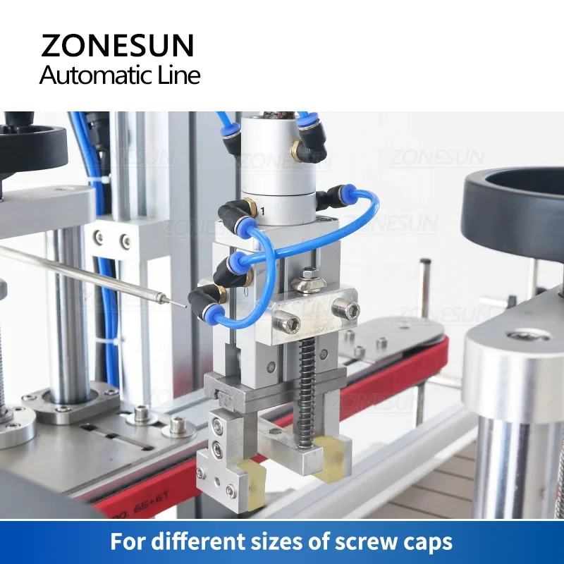 ZONESUN ZS-FAL180X8 Ligne de production automatique 4 têtes Pompe à piston Remplissage liquide Capsulage Carré Bouteille Étiqueteuse