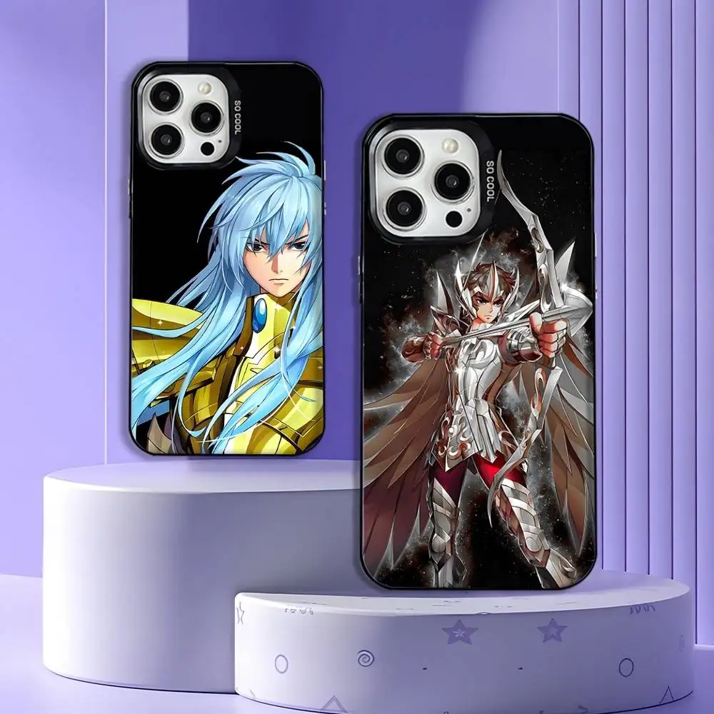 

S-Saint Seiya Knights Phone Case For iPhone 17,16,15,14,13,12,11,Pro,Max,Plus,E,Air,Mini Black Tpu Cover