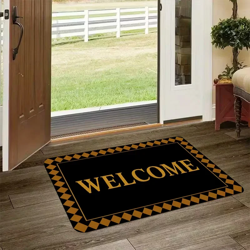 Departure Arrival Airplane Silhouette Print Doormat Anti Slip Floor Mat Travel Aviation Lover Front Entrance Mat