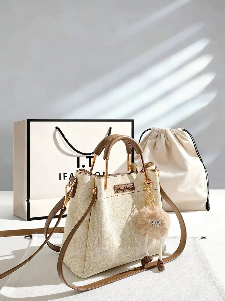 it-style-commuter-tote-bag-women's-handbag-bucket-shape-color-collision-british-style-waterproof-leather-soft-handle
