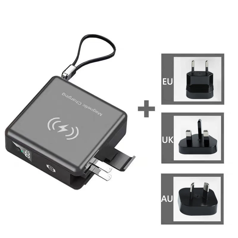 

Магнитное беспроводное зарядное устройство Power Bank с сетевым адаптером, портативное зарядное устройство, внешний аккумулятор для iPhone, Xiaomi, Huawei, Powerbank 15000 мАч