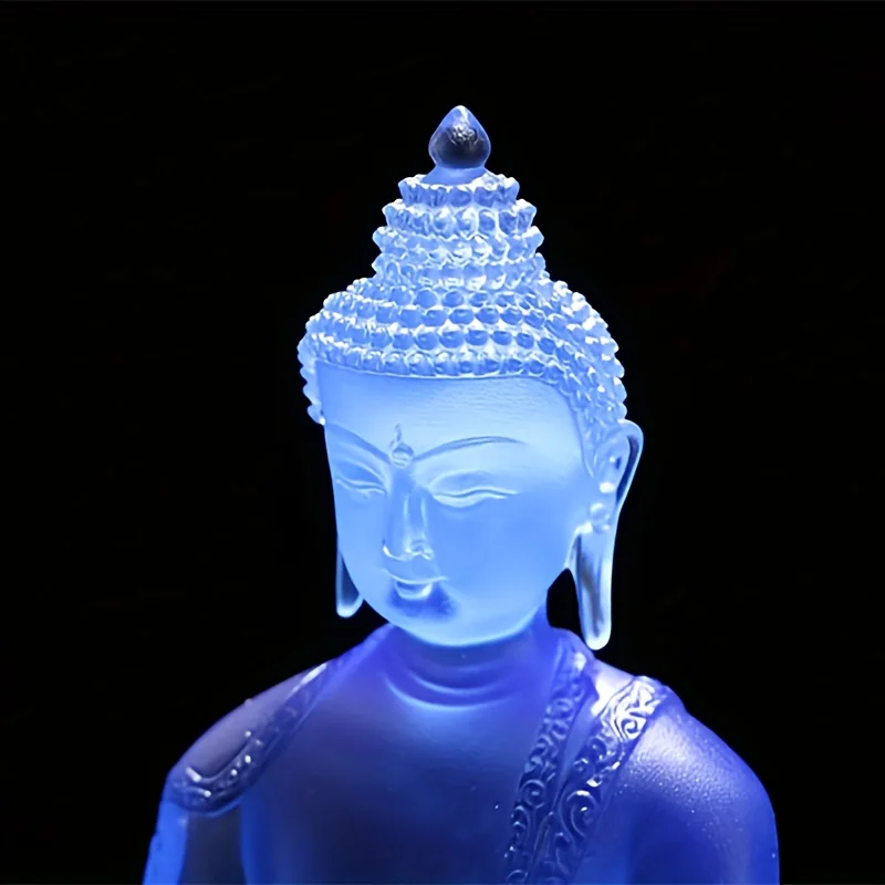 1pc Classic Resin Buddha Statue Ornament, Symbolizing Good Luck & Spiritual Enlightenment, Floor Placement