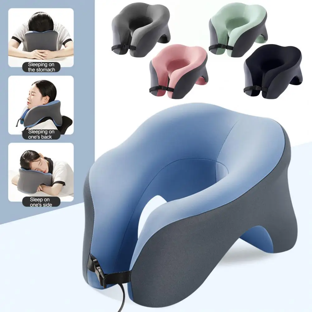 Portable Travel Neck Support Pillow With Storage Bag Ergonomic Design Soft Easy To Carry Neck Pillow