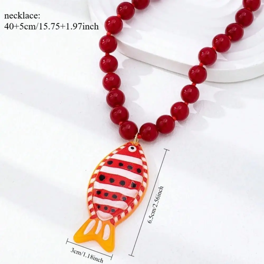 Boho Style Crab Pendant Necklace Childishness Design Handmade Beaded Necklace Ocean Theme Layered Multi-Layer Necklace