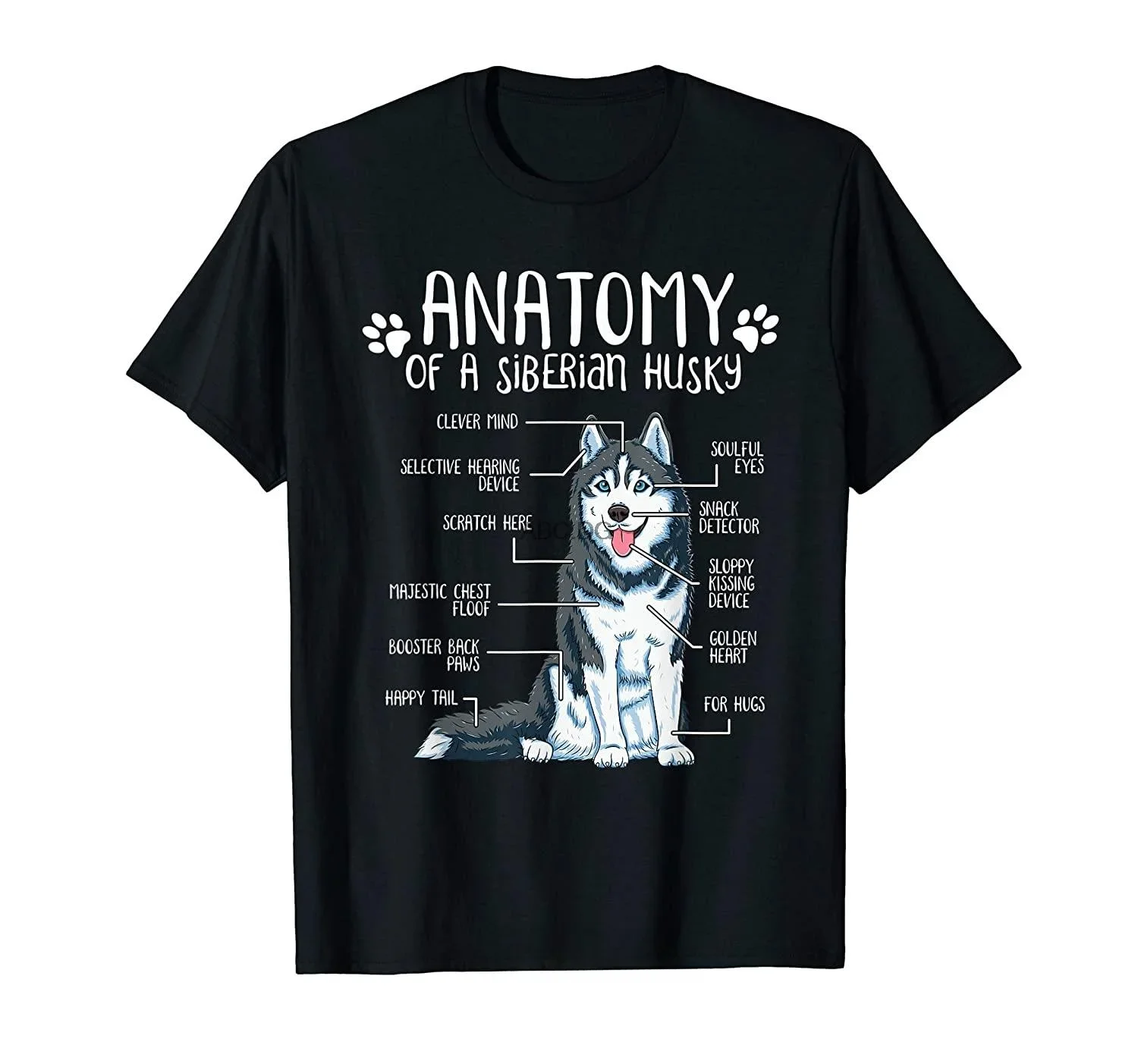 Men Cotton Tshirt Hip Hop Tees Tops Streetwear tshirtgraphic t shirts 2024 Funny Anatomy Siberian Husky Dog Lover Gift T-Shirt