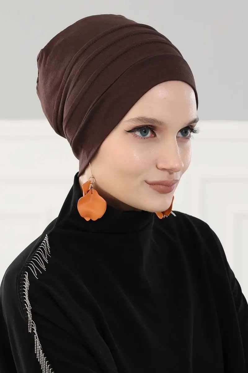 Beret Model hidżab kość kawa