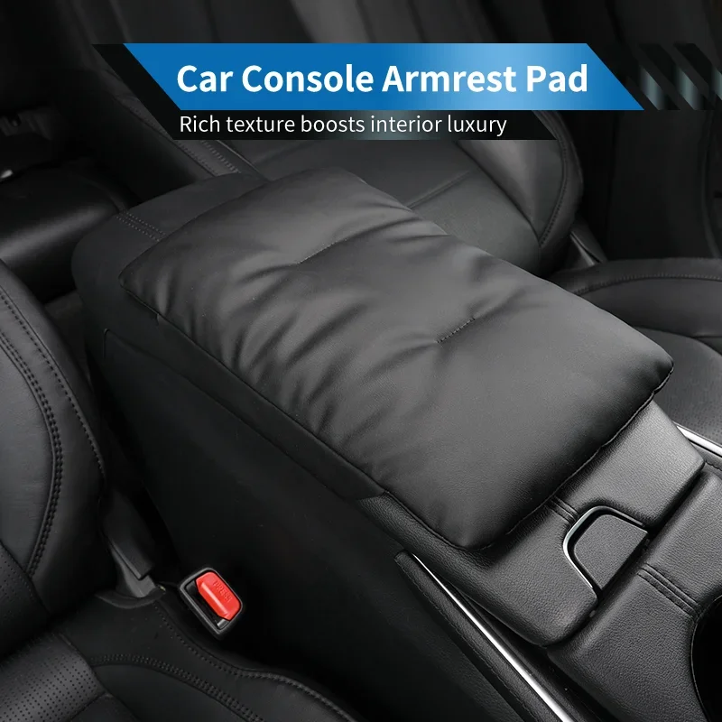 For Porsche Cayenne Macan Car Armrest Box Cover Cushion Leather Center Console Velvet Arm Rest Protective Pads Mats Accessories
