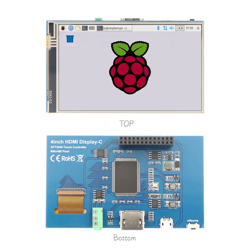 Imagem -03 - Módulo de Ecrã Lcd Tátil Hdmi Ips hd Usb Raspberry Pi3b Plus 4b 800x480 4