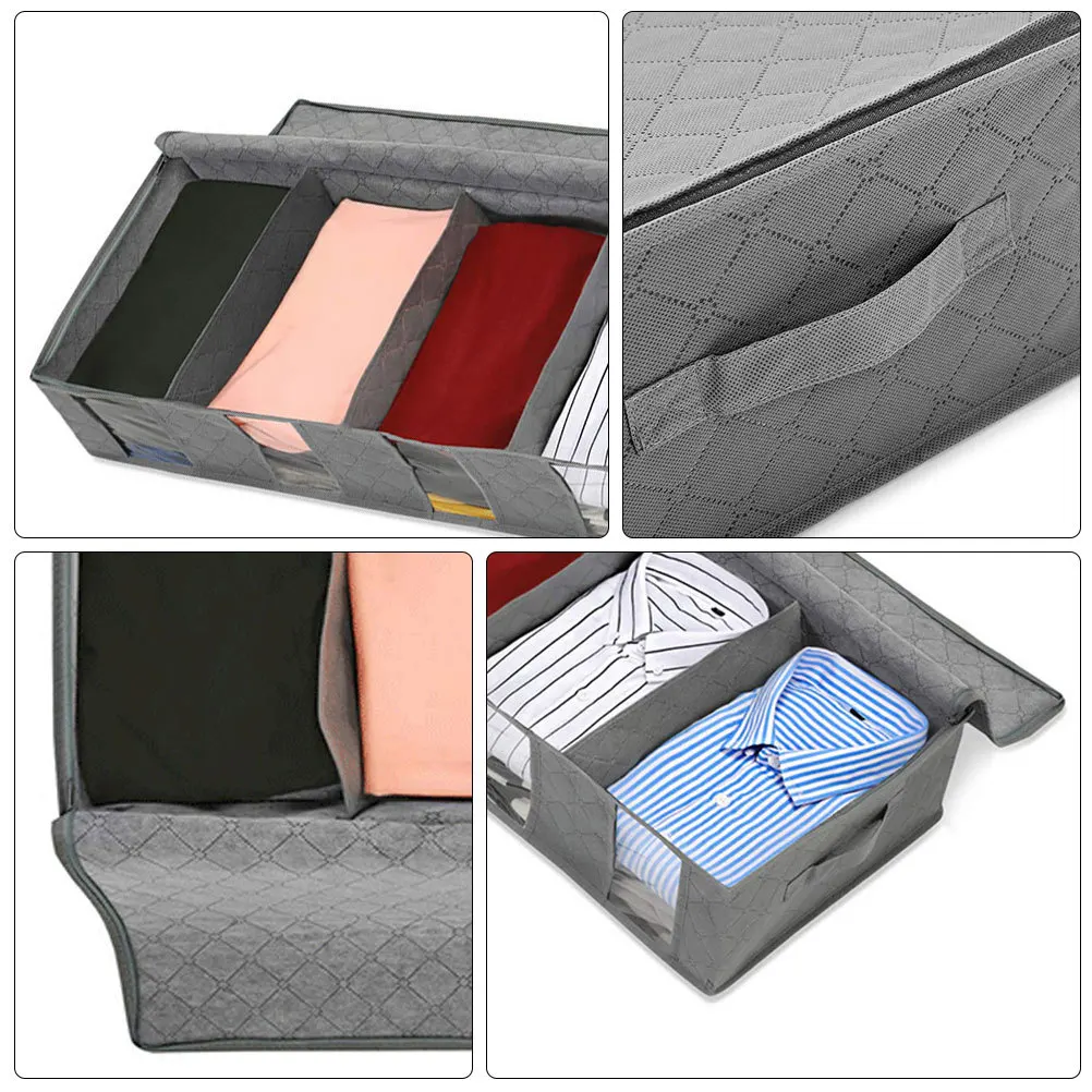 

Foldable Cloth Storage Box Non-Woven Organizer For Quilt Blanket Clothes Moisture Proof Bug Resistant Storage Container Pouch