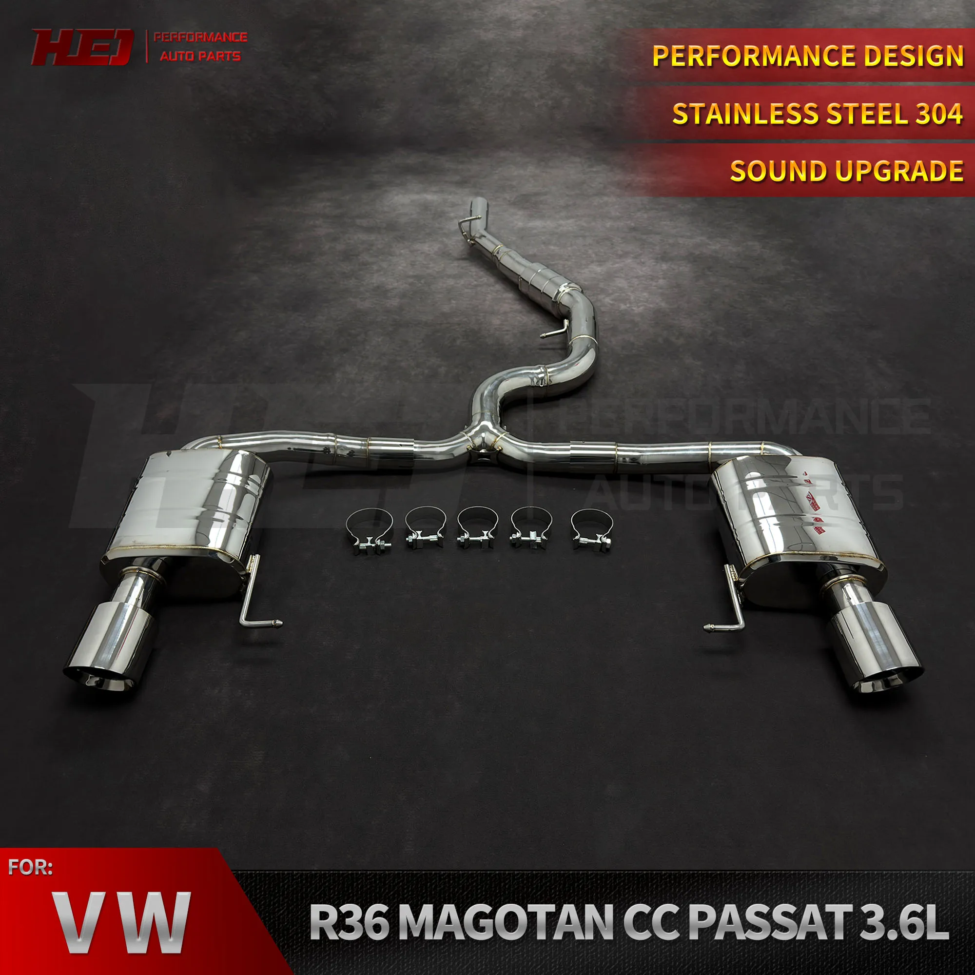 

Performance Exhaust Muffler Pipes EXHAUST CATBACK for VW R36 Magotan CC Passat 3.6L 2009~2013 Catback Exhaust System