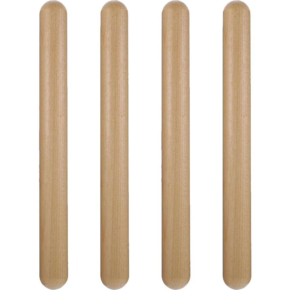 

4 Pcs Wood Claves Musical Instruments Rounded Edges Kids Rhythm Sticks Percussion Drumsticks Safe Comfortable Bright Sounds