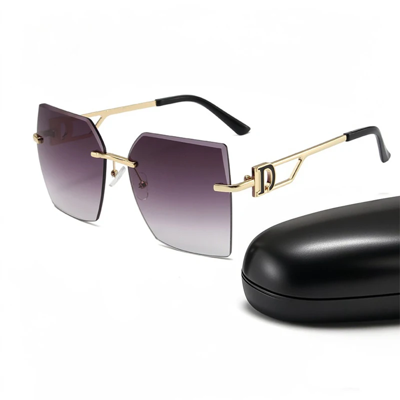 

Brand Design Luxury Rimless Sliced Men Women Sunglasses Vintage Trend Square Gradient Sun Glasses Fashion Unisex Eyewear 2025