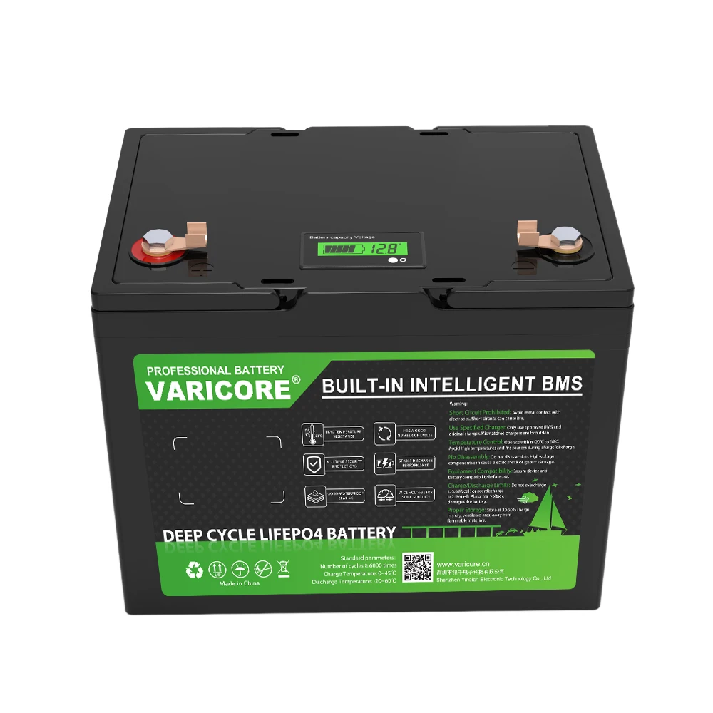 Varicore 12.8v 100ah lifepo4 bateria 12v 4 cordas fosfato de ferro de lítio para carrinho de golfe baterias mais leves do carro 14.6v carregador