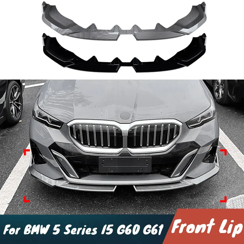 

Для BMW 5 серии I5 G60 G61 2024 + автомобильный передний бампер, спойлер на подбородок, сплиттер, комплект кузова, защитная защита, внешние аксессуары