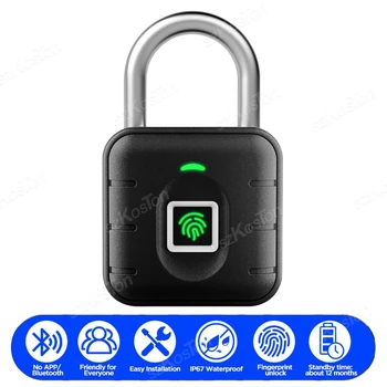 מנעול חכם עמיד למים עם טביעת אצבע, מנעול אנטי-גניבה לדורמיטוריום, מנעול אלקטרוני ללא מפתח להגנה על מזוודות