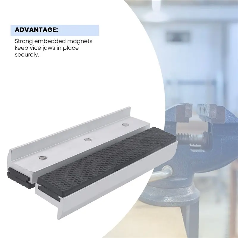 Lightweight 6Inch Vise With Strong Magnetic, Universal Soft Vice Pads Covers, Multi-Purpose Protector For Metal Vice,2
