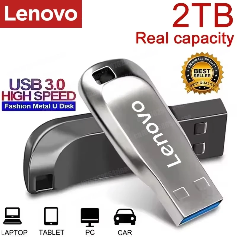 Lenovo Flash Drive 2TB USB3.0 Mini High Speed Metal Pendrive Stick Portable Drive Waterproof Memoria Storage U Disk For Car New