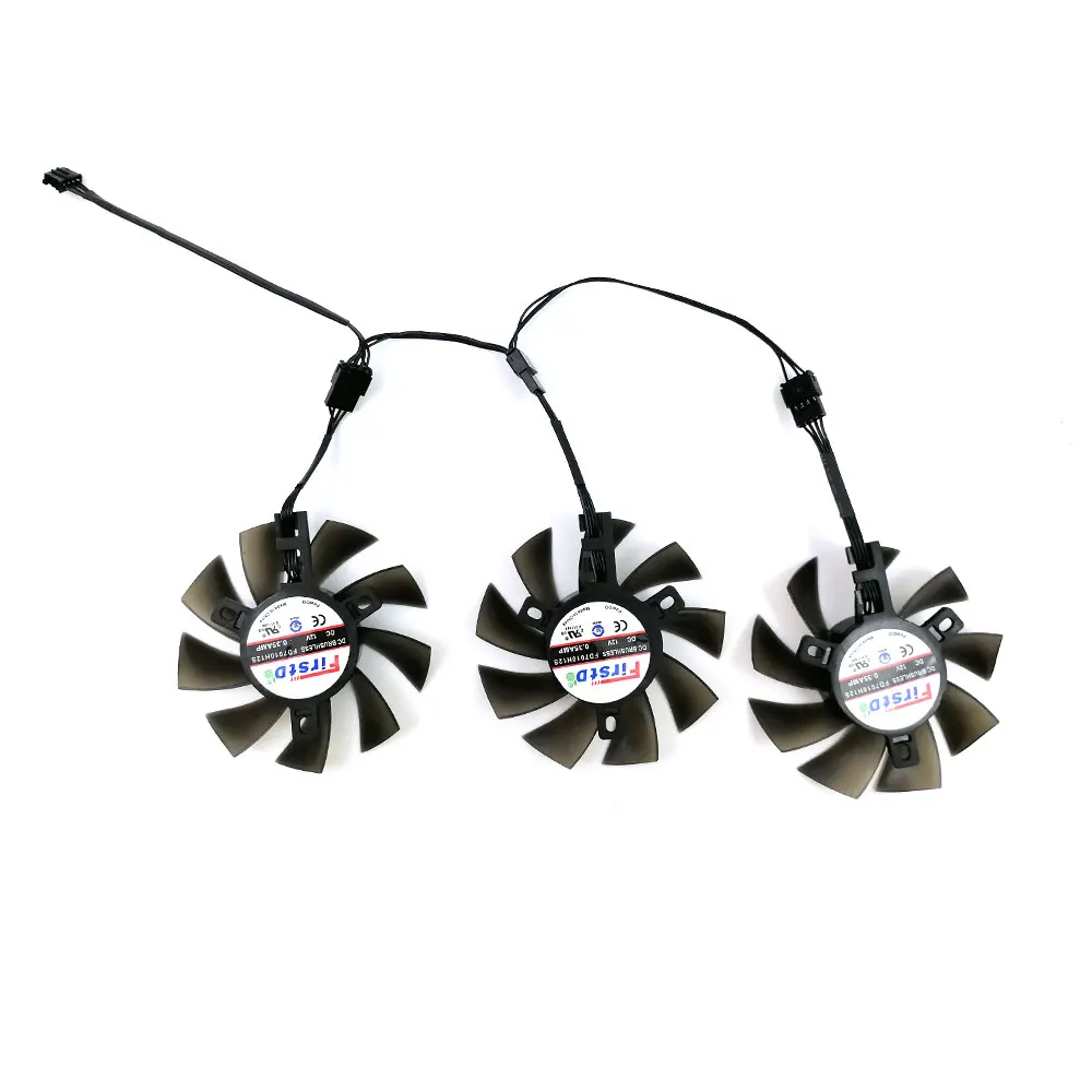 75MM 4PIN Double roller balls DIY FD7010H12S FD8015H12S Cooling Fan AMD RX RADEON VII GPU FAN For XFX ASUS MSI RX RADEON VII Fan