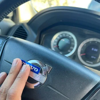 الأزرق عجلة القيادة ملصق 46 مللي متر x 11 مللي متر سيارة شارة ملصق لفولفو XC90 XC60 S60 V90 S40 V40 V60 Polestar RDesign فولفو ملصق