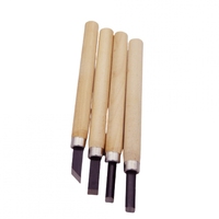 4pcs Professional Manganese Steel Wood Carving Chisel Kni-fe Hand Tool Set for Basic Detailed Carving Woodworkers