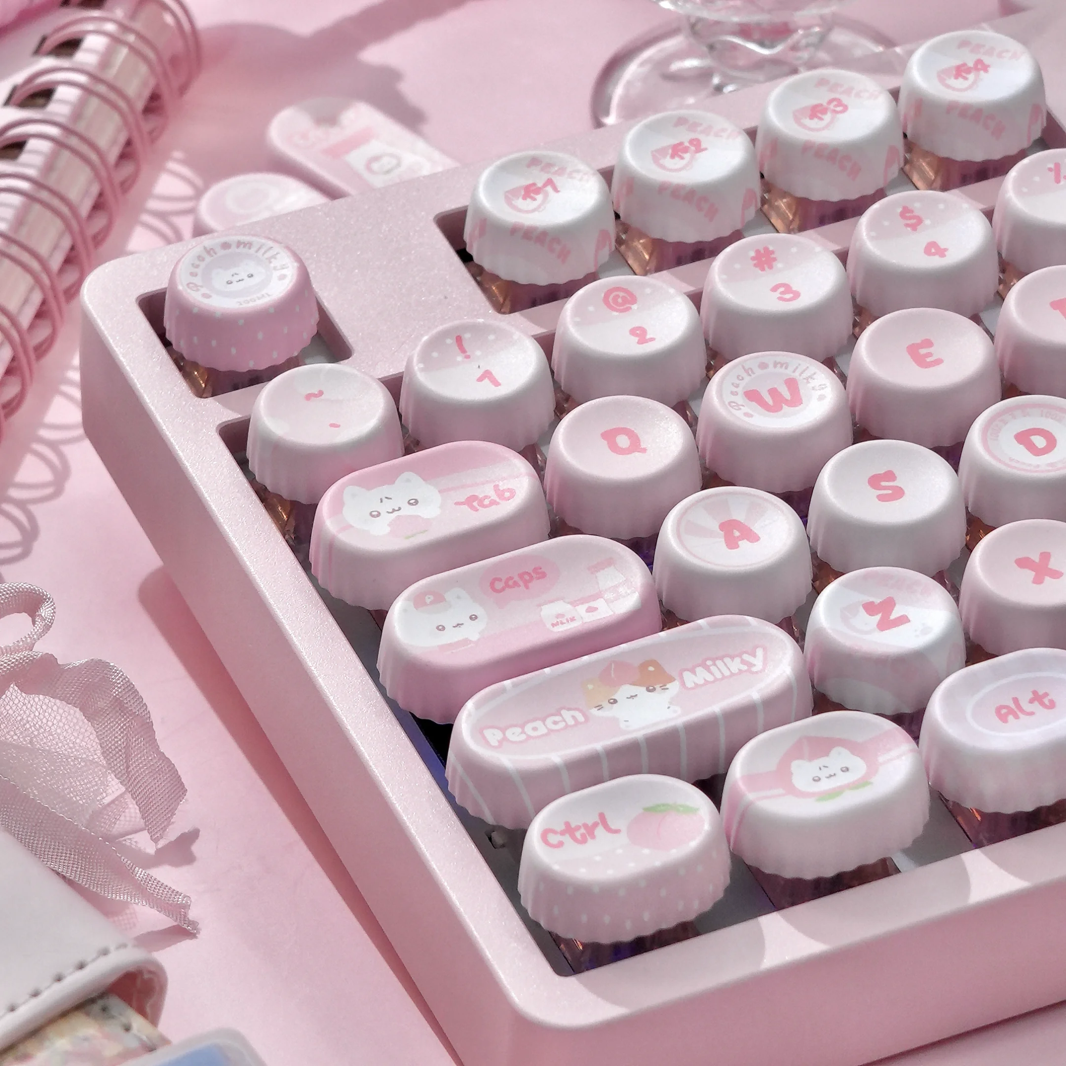 

Новые милые розовые колпачки для клавиш NOG Profile PBT MX Switch Keycap для 61/68/87/89/96/98/100/104/108 механических игровых клавиатур с раскладкой Алисы