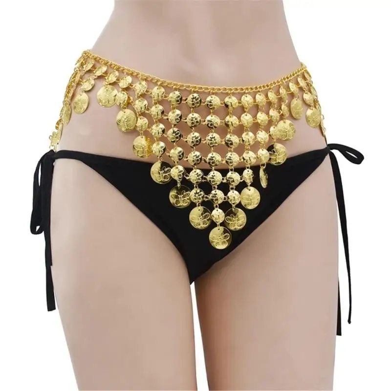 سلسلة الورك للبطن متعددة الاستخدامات 31BB مع شرابات سلسلة خصر عصرية متعددة الطبقات للفساتين والسترات الصوفية