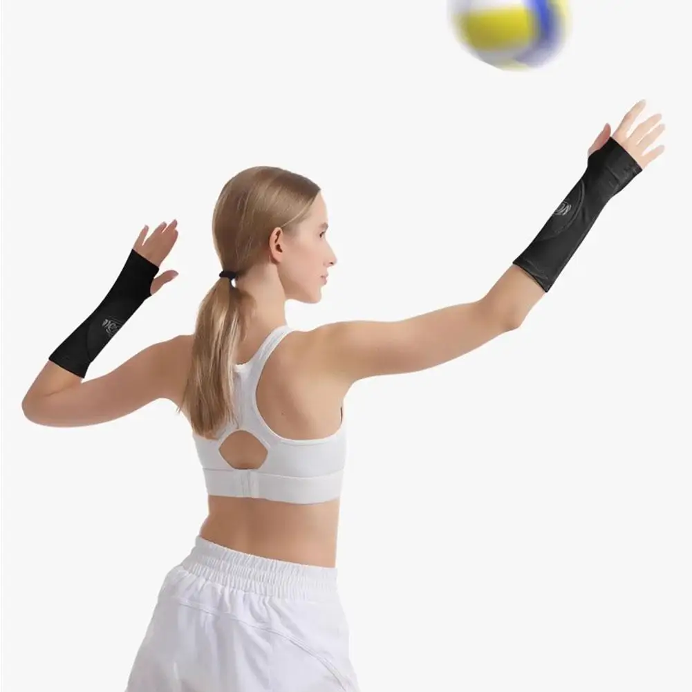 1 Pair Women Armband Cuff Breathable Compression Basketball Volleyball Elastic Breathable Arm Warmers Protector Sleeves