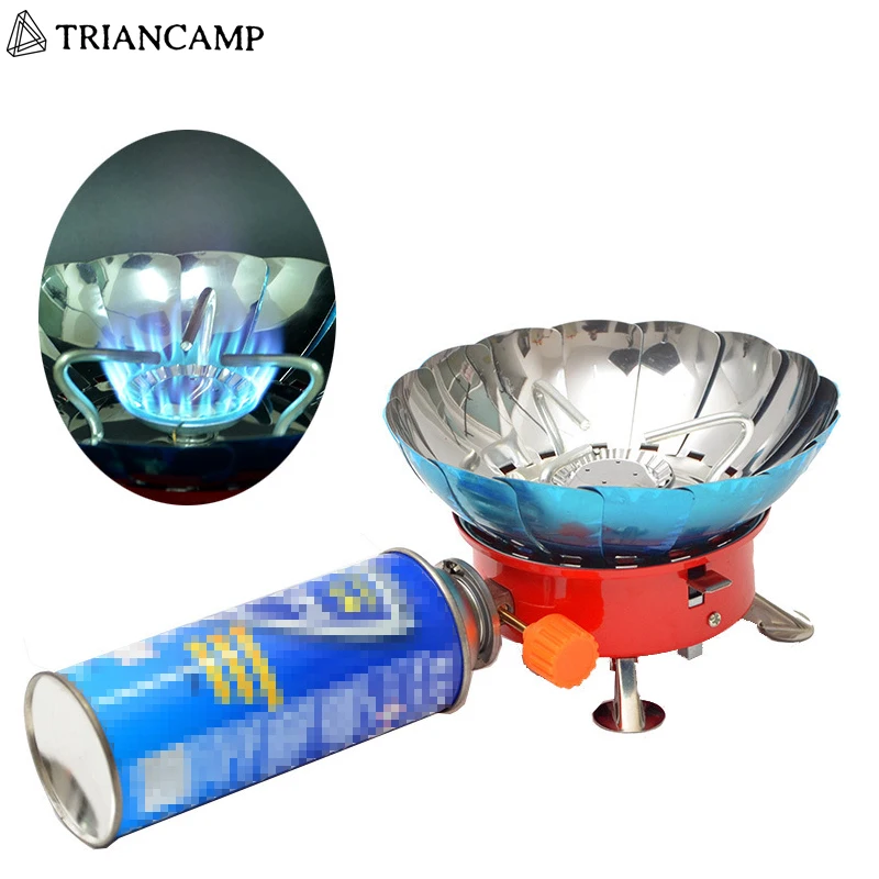 газовая́ горелка Tourist Burner Camping Wind Proof Gas Stove Outdoor Fire Stove Heater Portable Folding Ultralight Picnic Cooker