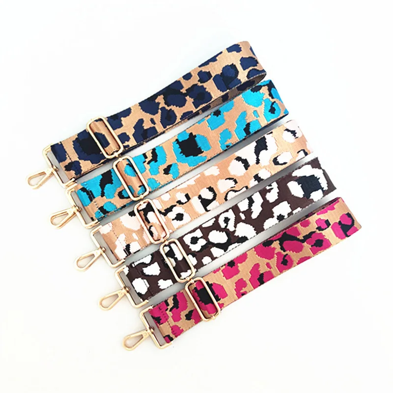 Long Shoulder Strap Replacement Belts Widened Coloured Bag Strap Accessories for Knitted Bags New Leopard Print