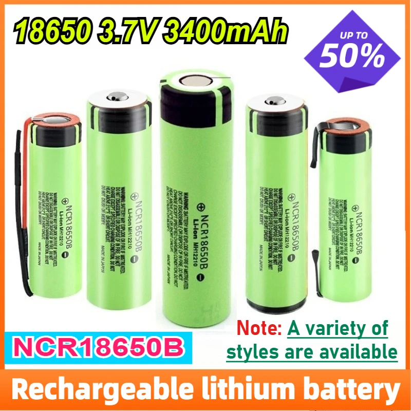 

18650 INR1865034B Battery DIY Nickel Strip Lithium Ion Rechargeable Battery Fast Shipping