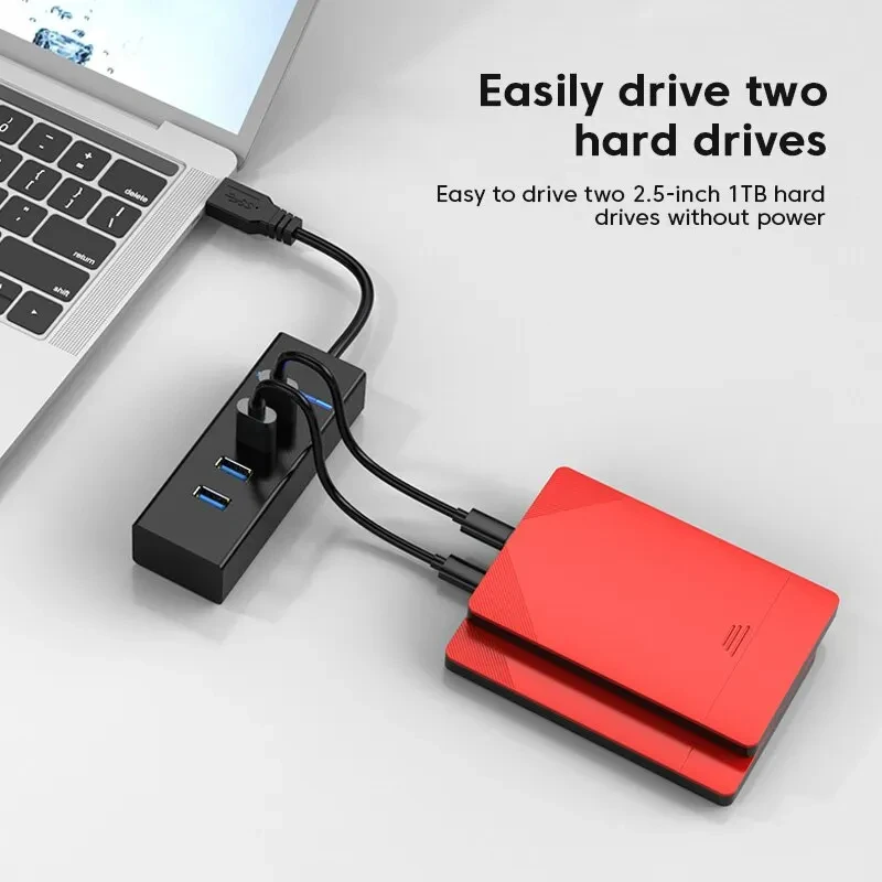 4 منافذ USB 3.0 Hub USB Hub عالية السرعة USB الفاصل محول 5Gbps ملحقات جهاز الكمبيوتر متعدد المنافذ Hub 4 USB 3.0 2.0 منافذ