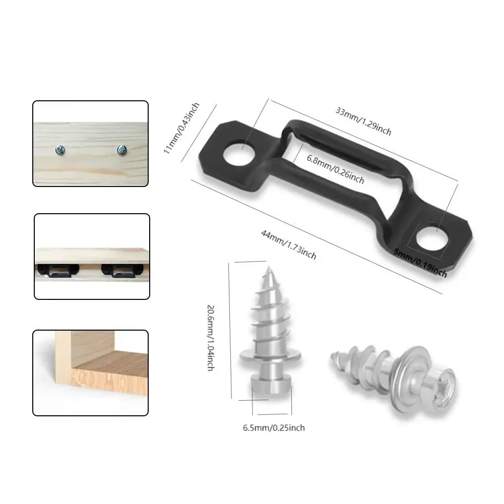 100pcs/ Set Invisible 2 in 1 Connector Screw Fastener Hidden Laminate Cabinet Wardrobe Assembly Furniture Combined Fastener