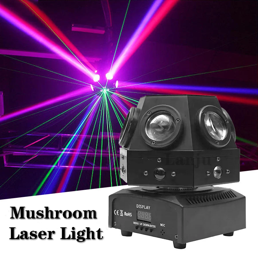 LED 90W 4in1 Mushroom Laser-Ball DMX512 Sound Controlled Moving Head Stage Light for Home Indoor KTV Party Disco DJ Bar Lighting