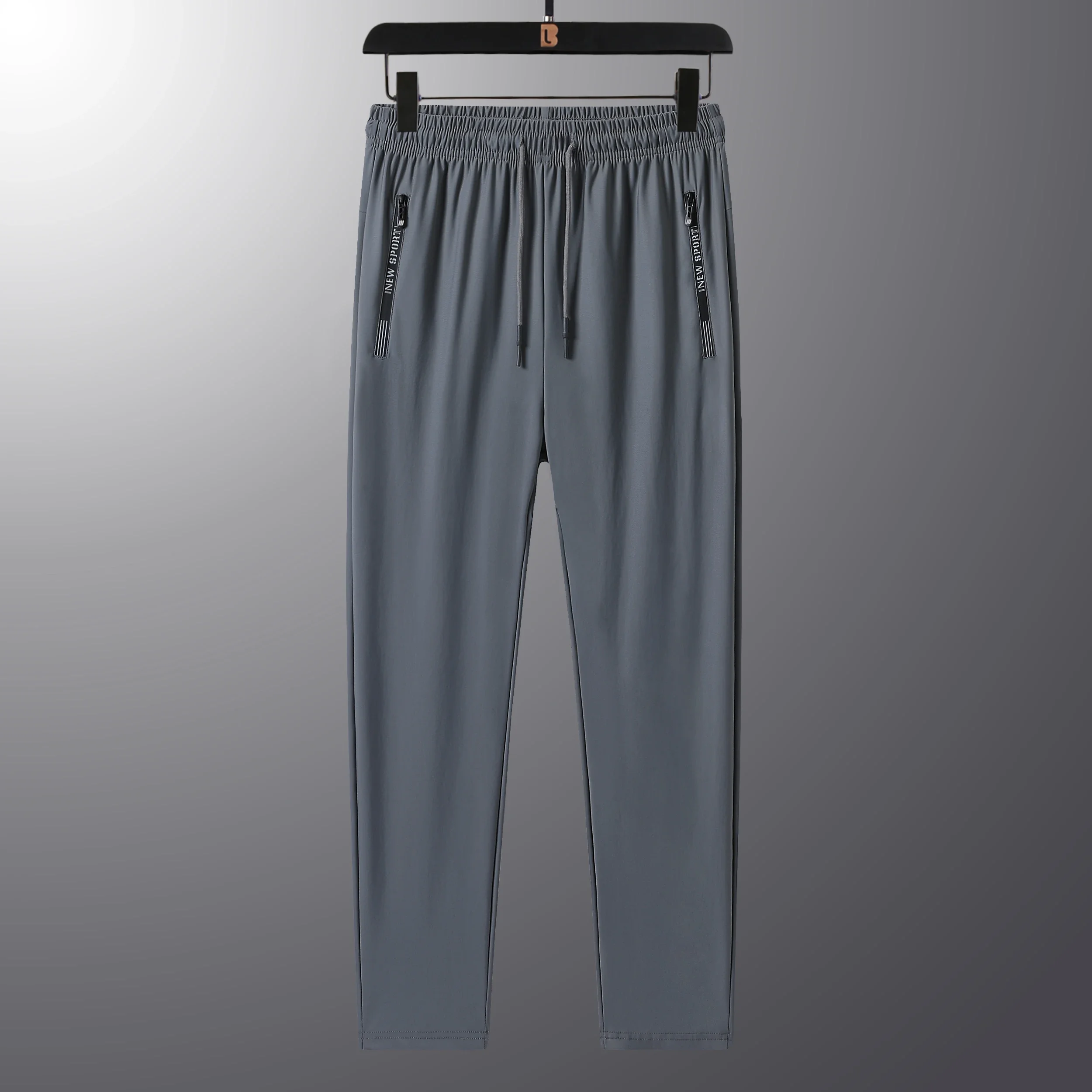 Casual Stretch Lightweight Sweatpants Cooling Quick Dry High Elastic Ice Silk Trouser Men Sports Active Athletic Breathable Pant