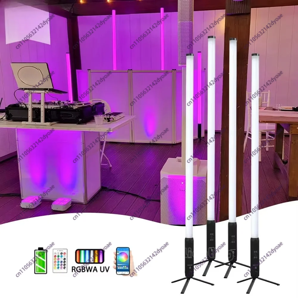 Wireless DMX Pixel Double Tube Light Battery 360 Degree LED Tube Wedding Stage Light Event Party Exhibition